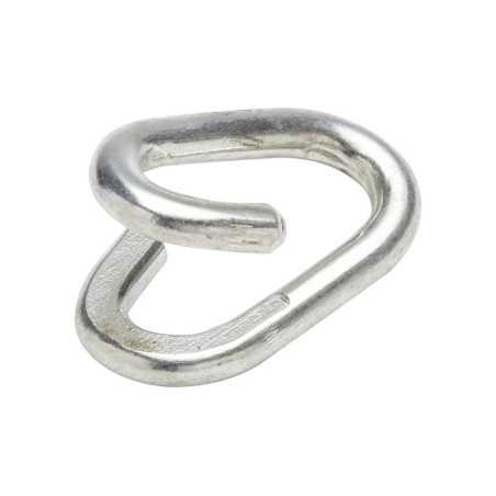 Lot de 4 Mailles De Jonction Acier Zingué Standers L.23 X L.14 X Ep.3 Mm