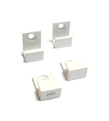Fixations miroirs U blanches -  - meilleure qualité