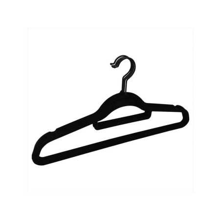 Lot de 4 cintres plastique noir H.23 x l.45 x P.2.4 cm