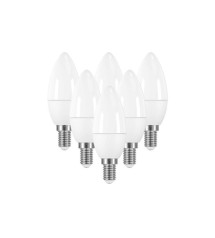 Lot de 6 ampoules led dépoli flamme e14 470 Lm : 40 W blanc chaud LEXMAN