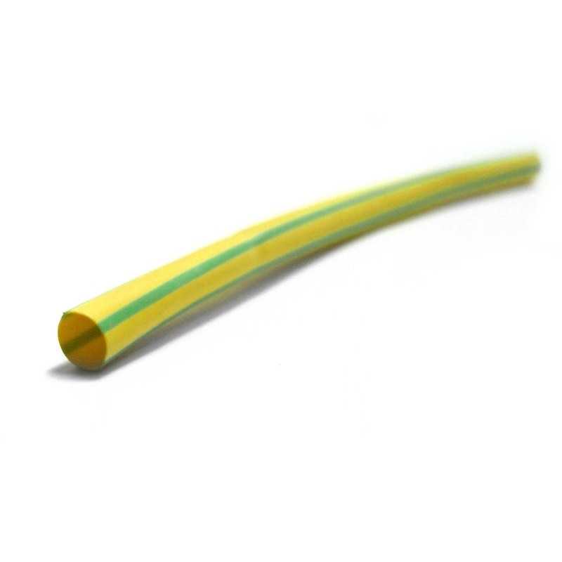 Gaine thermorétractable Vert - Jaune L.1 M Diam.6.4 Mm Zenitech