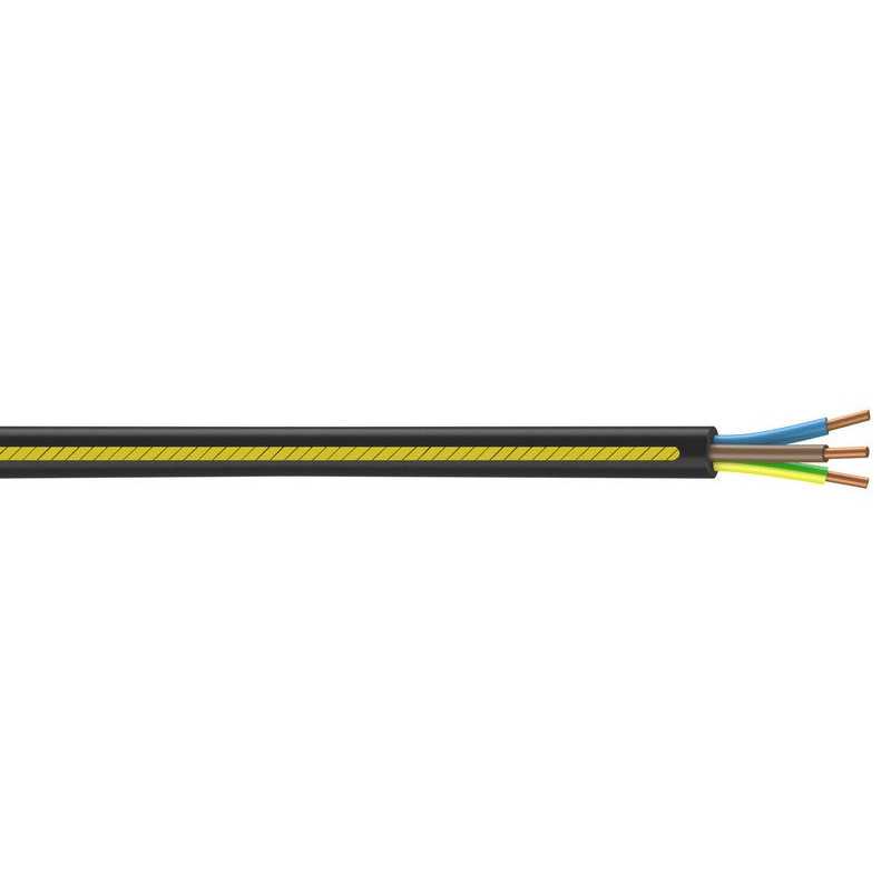 Câble électrique 3 G 2.5 mm² u1000r2v L.25 m noir