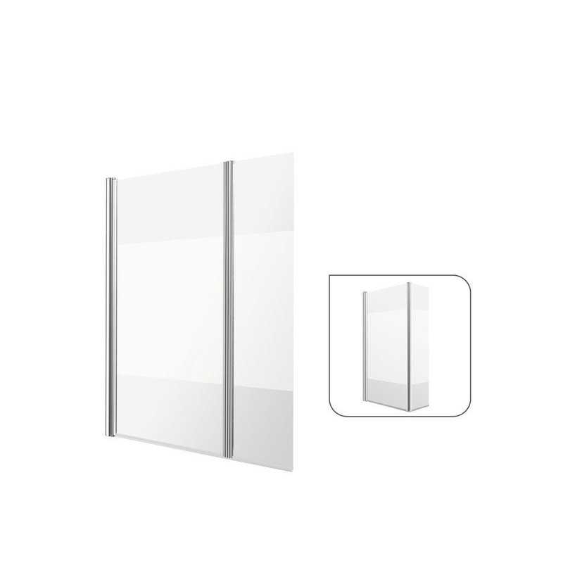 Pare-baignoire pivotant sérigraphié chromé H.140xl.115 cm -  - meilleure qualité
