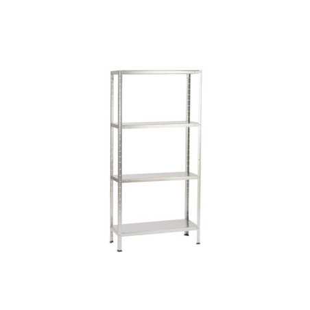 Etagère métal gris galvanisé 4 tablettes L.72.5Xh.145Xp.30