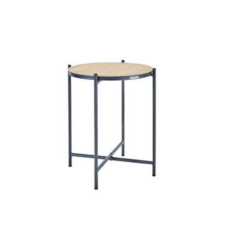 Table d'appoint effet bois Mobis diamètre 43 cm -  - meilleure qualité