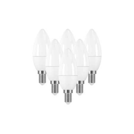Lot de 6 ampoules led dépoli flamme E14 470 Lm : 40 W blanc neutre