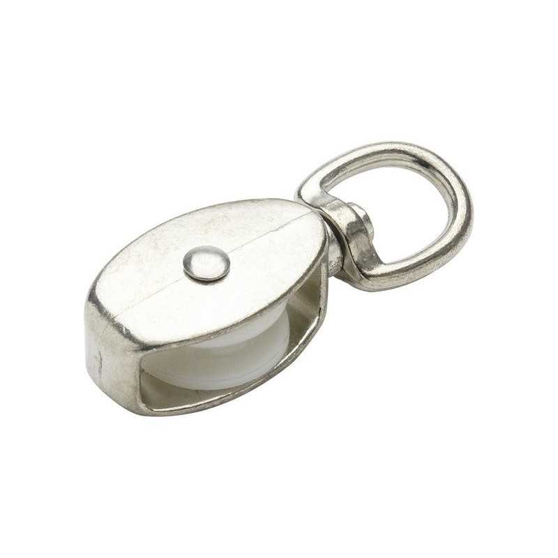 Poulie à Oeil Pivot Zamak Nickelé Standers Diam.30 X L.86 X