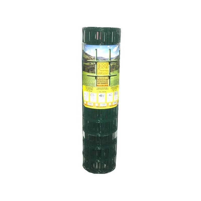 Grillage rouleau soudé vert H.1.5 x l.20 m maille 100X100