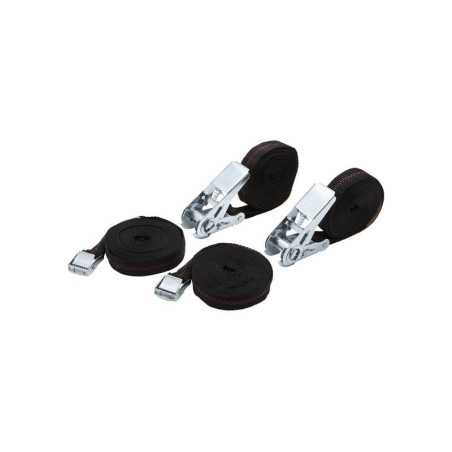 Lot de 2 sangles à cliquet 25Mmx5M Et 2 Sangles à Boucle 25Mmx2.5M