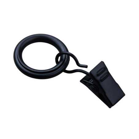 Anneaux pinces d10 noir graphite brosse x10