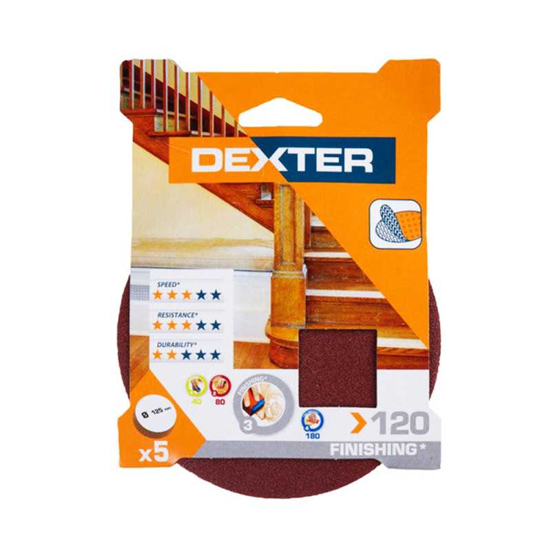 Abrasif perceuse-meuleuse diamètre 125 grain 120 Lot de 5