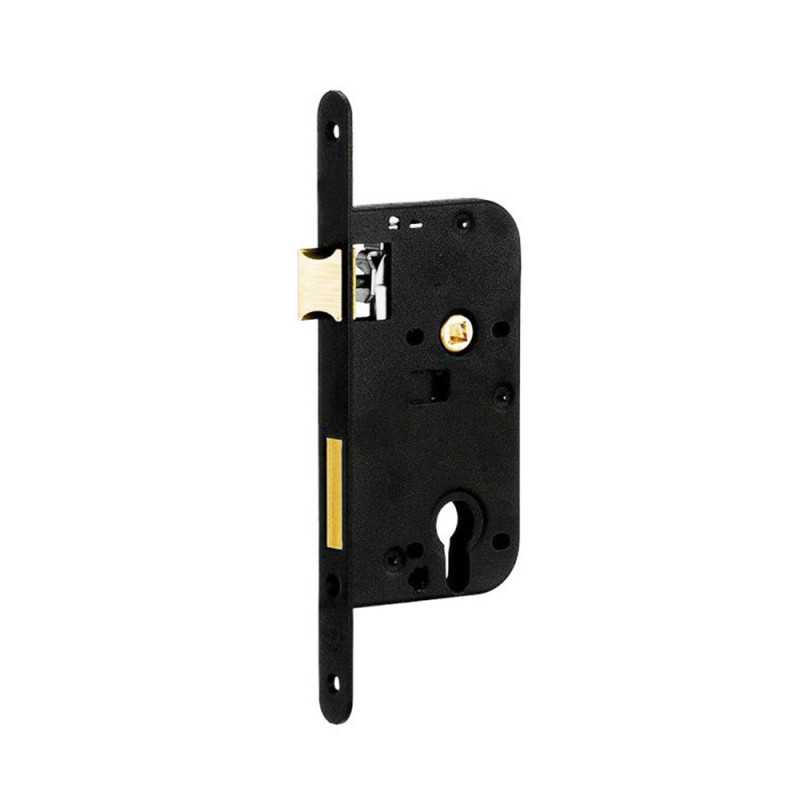 Serrure encastrer sans cylindre 50 bout rond noirblister