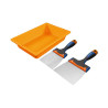 Couteau à  enduire  inox manche bimatière 10/16cm lot 2+augette -  - meilleure qualité
