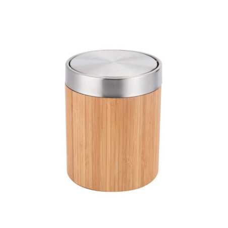 Poubelle salle de bain bambou 2l6