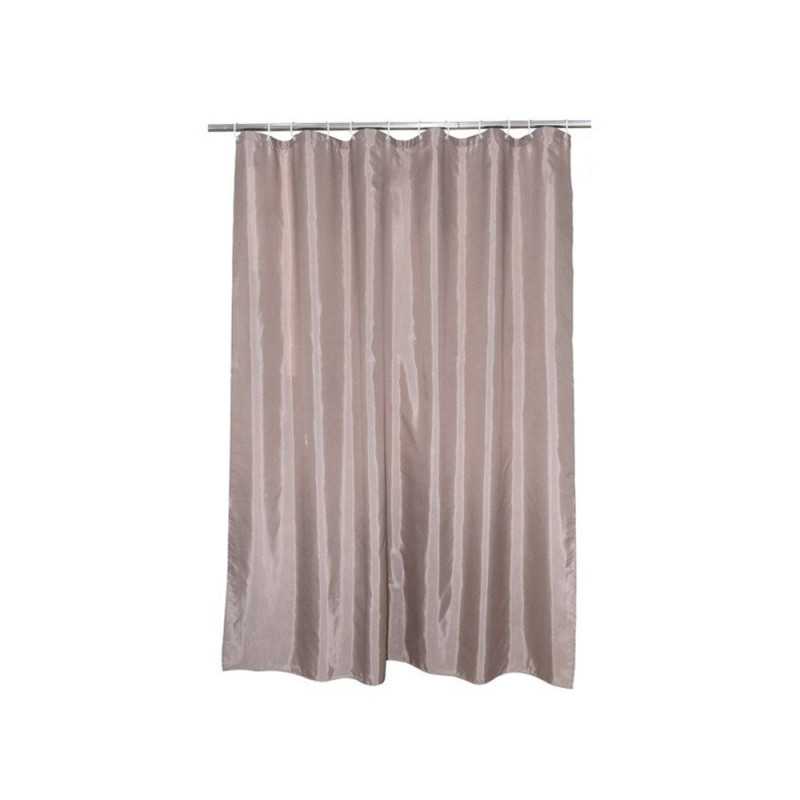 Rideau de douche happy 180x200cm textile brun taupe -  - meilleure qualité