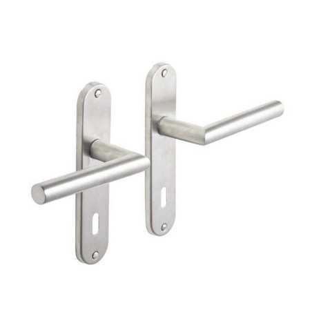 Ensemble de porte Sara 165mm trou cle acier inoxydable