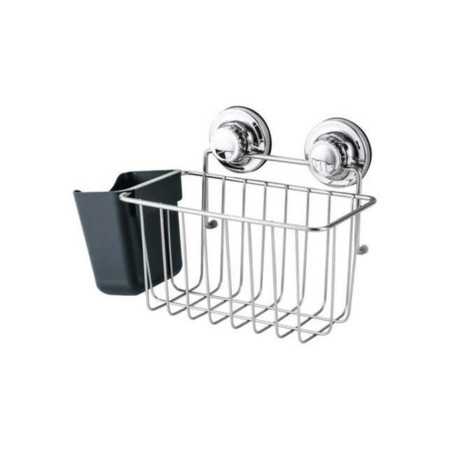 Panier de douche remix chrome paris 1 rectangle ventouse ou à visser