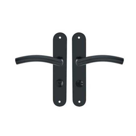 Ensemble de porte margaud 195mm condamnation acier inoxydable noir