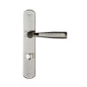 Poignée de porte-mine nickel satine condamnation sur cale de 2 pièces