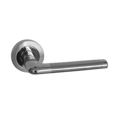 Poignée de porte béquille sur rosace Sophie cle L sur cale de 2 pièces