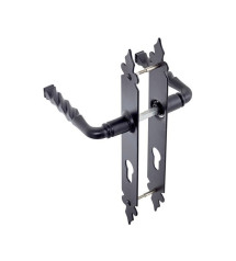 Poignée de porte Lena fer noir cylindre sous sachet de 2 pièces