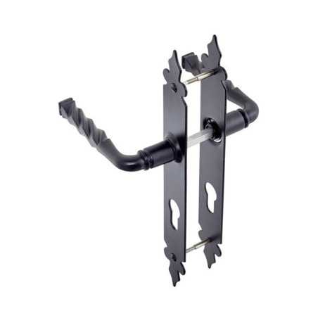 Poignée de porte Lena fer noir cylindre sous sachet de 2 pièces