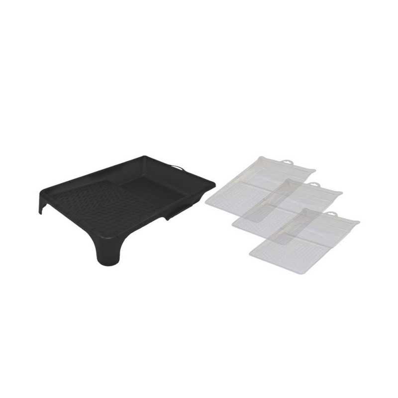Bac peinture + 3 recharge pour rouleau 180mm noir -  - meilleure qualité