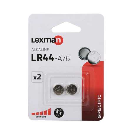 Pile bouton alcaline lr44 LEXMAN
