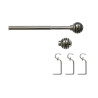 Kit de tringle à rideau nickel boule D19mm extensible 160-300