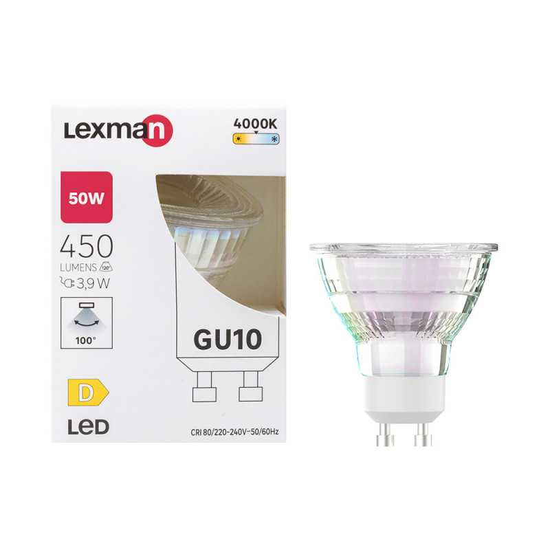 Ampoules LED GU10 6W = 40W - Lot De 10, 460 Lm, Blanc Froid 6000K, Angle 120°, économique