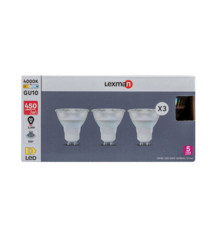 Lot de 3 ampoules led réflecteur GU10 450 Lm 50 W blanc neutre