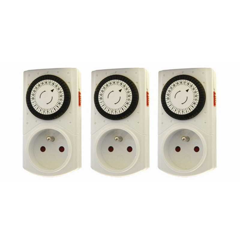 Lot de 3 programmateur mécanique journalier