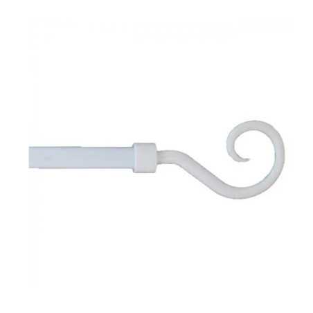 Kit barre à rideau extensible 160-300 cm D19 embout crosse gris laque