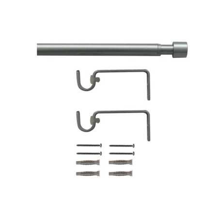 Kit de tringle à rideau Cap Diam.13-16 mm Argent naturel 120-210 cm