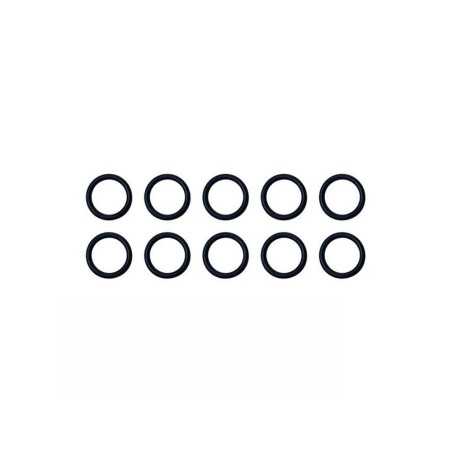Lot de 10 anneaux 16 mm plastique noir mat