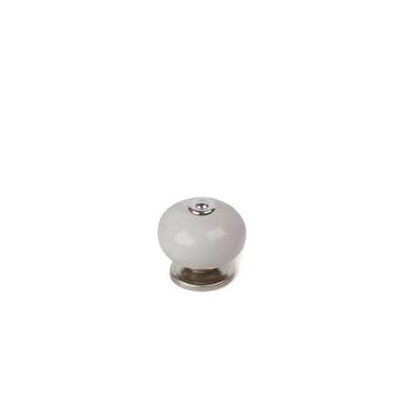 Lot de 4 boutons de meuble Boule Gris Porcelaine H.38 X L.40 X P.40 Mm