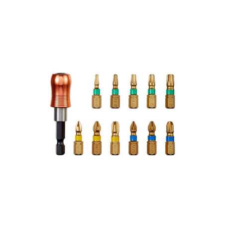Lot de 11 embouts de vissage Torsion 25 Mm Ph Pz T Et Porte Embout Dexter Pro