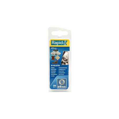 Lot de 25 Oeillets Acier Diam.8 Rapid