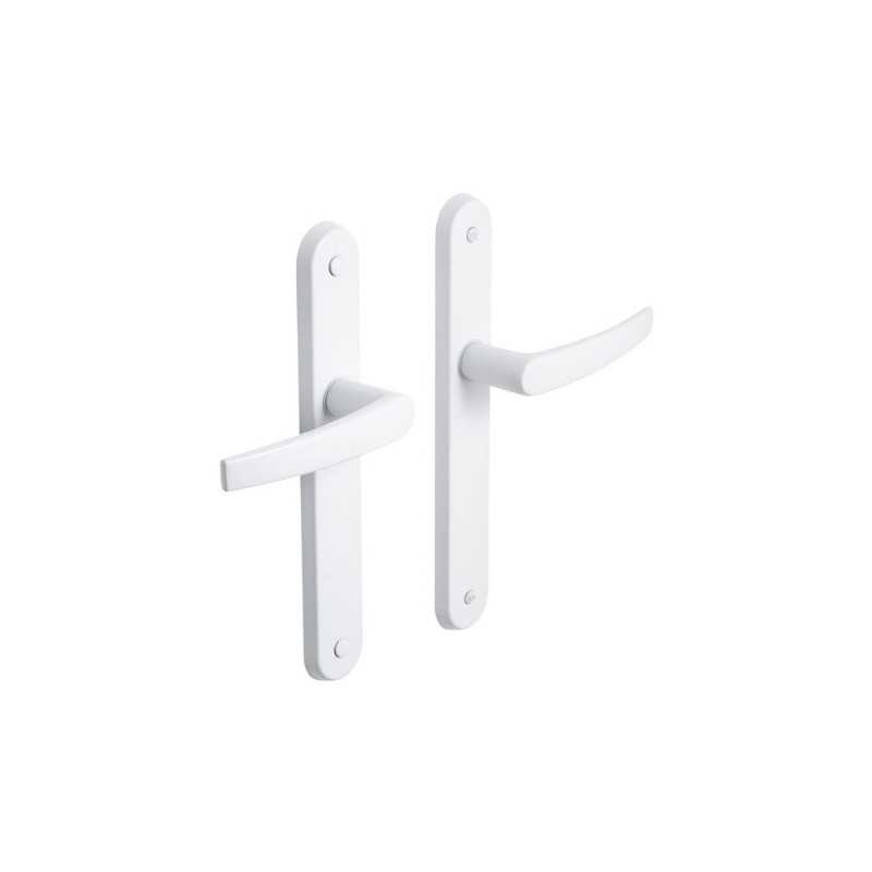 2 poignées de porte Sans Trou Inspire Acier Blanc 195 Mm