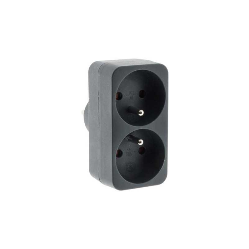 Biplite Murale 2X16A Gris Zenitech