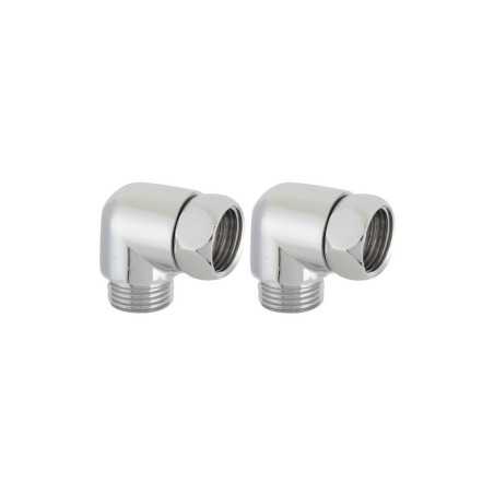 Lot de 2 raccords equette male femelle 15x21 écrou chrome