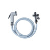 Kit hygiène WC : douchette ABS + flexible nylon + raccord 3 voies 12 x 17-15 x 21 mm