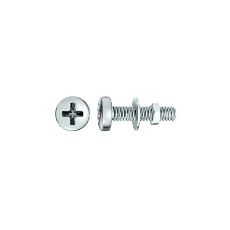 Lot de 25 Boulons Tête Cylindrique Acier Zingué L.30 X Diam.3 Mm Standers