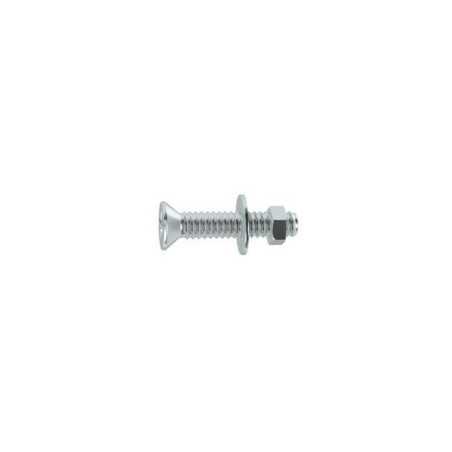 Lot de 8 boulons tête autofraisée plate acier zingué L.80 X Diam.4 Mm Standers
