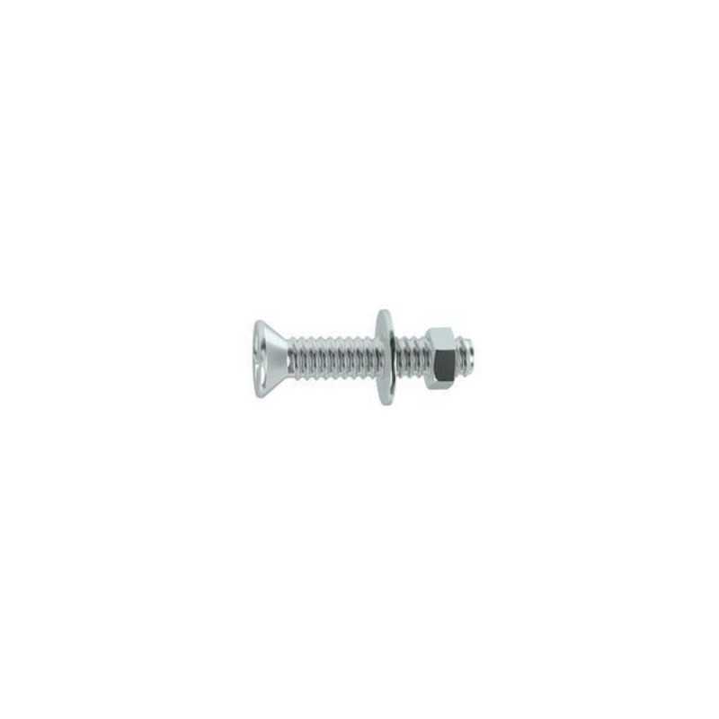 Lot de 6 boulons tête autofraisée plate acier zingué L.80 X Diam.5 Mm Standers