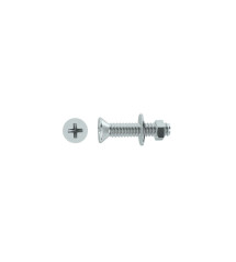 Lot de 10 boulons tête autofraisée plate acier zingué L.40 X Diam.5 Mm Standers