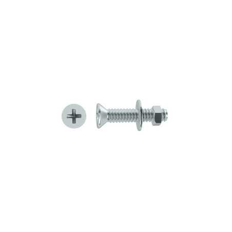 Lot de 6 boulons tête autofraisée plate acier zingué L.50 X Diam.6 Mm Standers