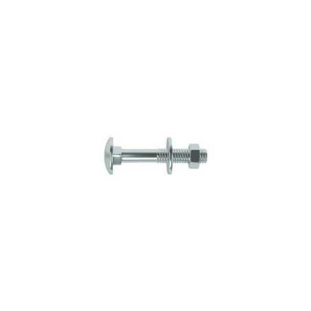 Lot de 4boulons tête ronde et cou carré acier zingué L.40 X Diam.8 Mm Standers