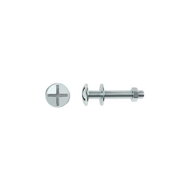 Lot de 8 boulons tête ronde acier zingué L.30 X Diam.6 Mm Standers