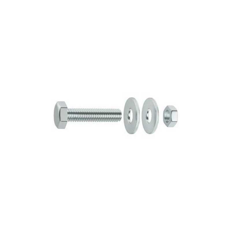 Lot de 4 Boulons Tête 6 Pans Acier Zingué L.50 X Diam.8 Mm Standers